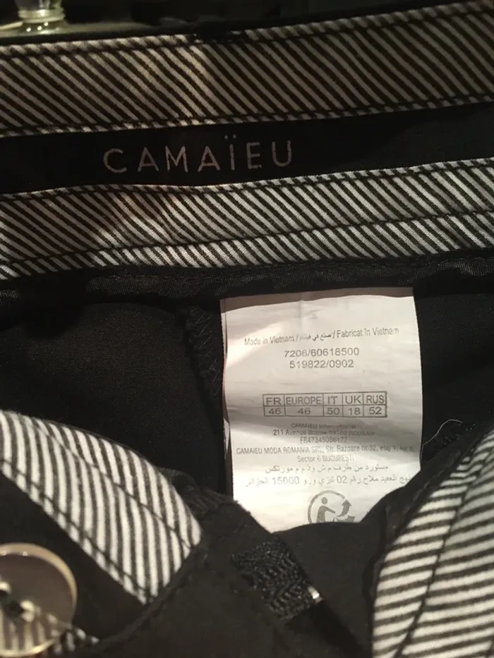 Superbe pantalon sophistiqué noir de marque Camaïeu en excellent état en 46 - photo numéro 3