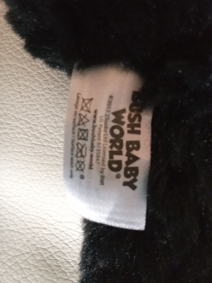 Doudou lapin noir blanc rose jemini bush baby world  de 2017  les yeux se bougent  cueo - photo numéro 2