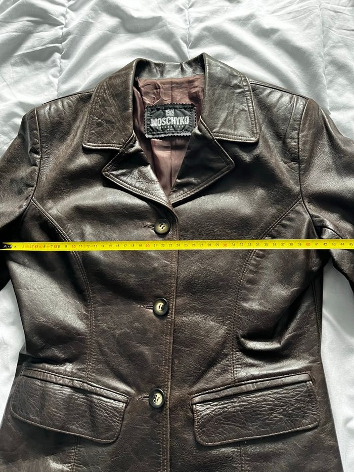 Veste courte cuir marron - photo numéro 5