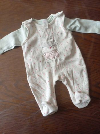 Ensemble salopette+t-shirt 1mois C&A