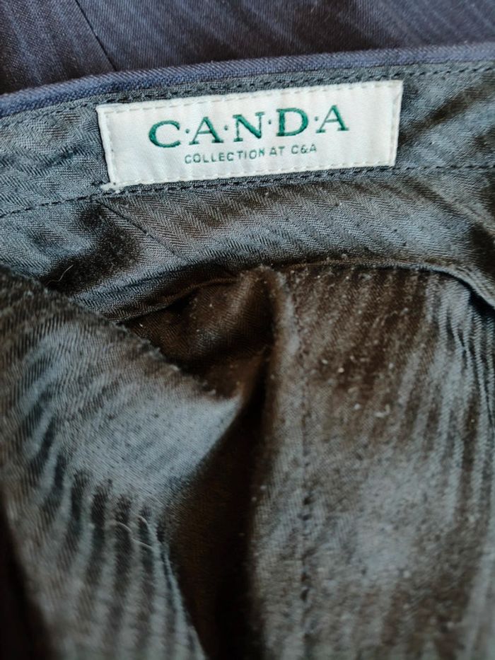 Costume droit 2 boutons canda bleu nuit fines rayures - photo numéro 4