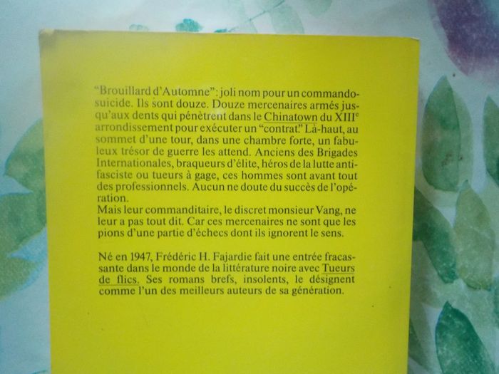 Brouillard d'automne de Frédéric H. Fajardie Ed. Mazarine - photo numéro 2