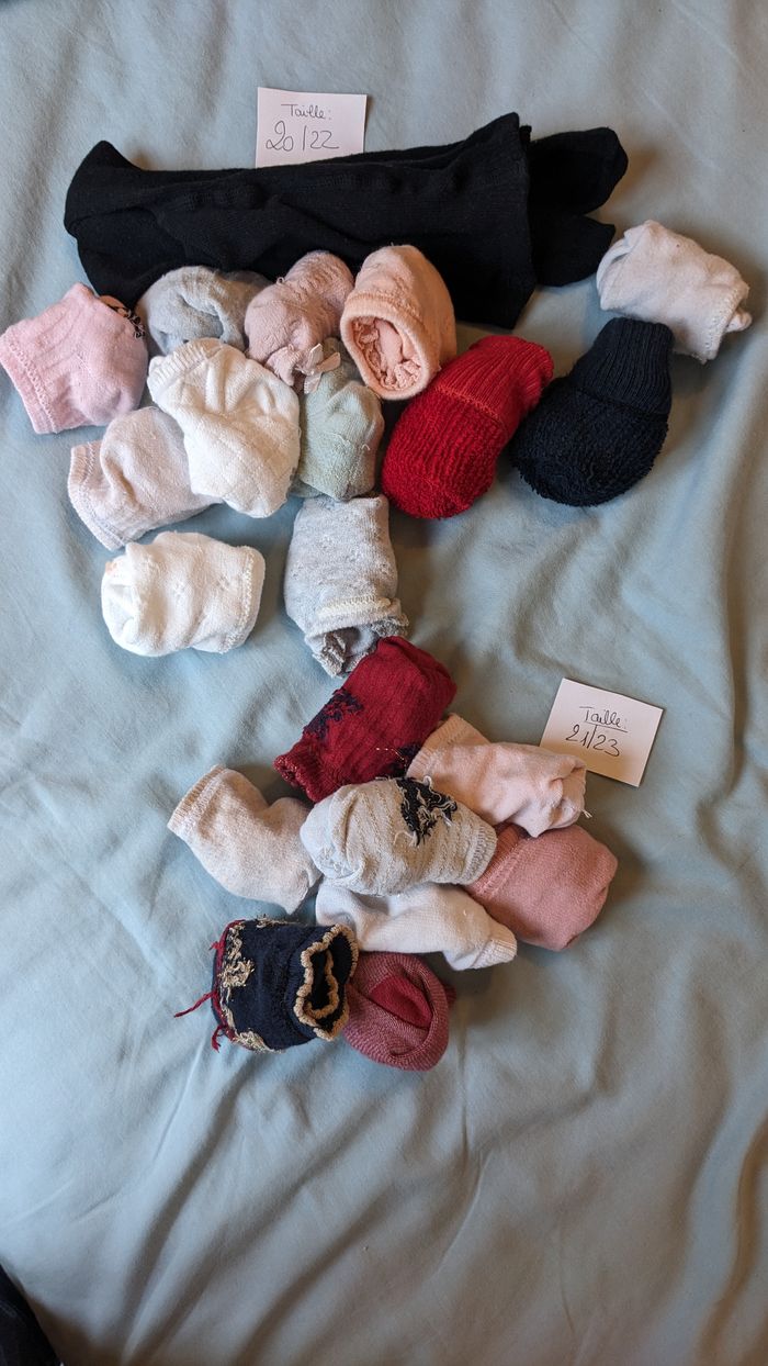 Lot bébé fille  20 paires de chaussettes + 1 collant