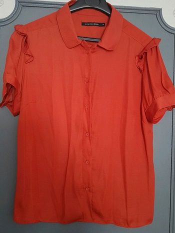 Chemisier orangé manches courtes