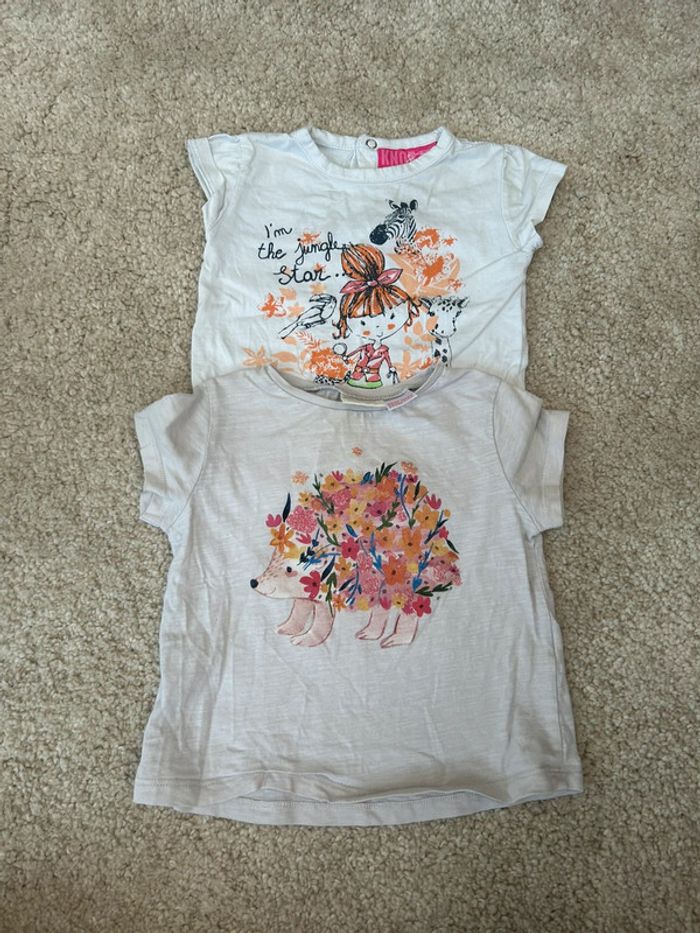 Lot de 2 tee-shirts blancs à manches courtes fille - 18 mois - Zara & Knot do Bab