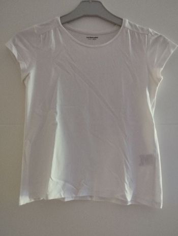 Tee shirt manches courtes blanc 10 ans fille