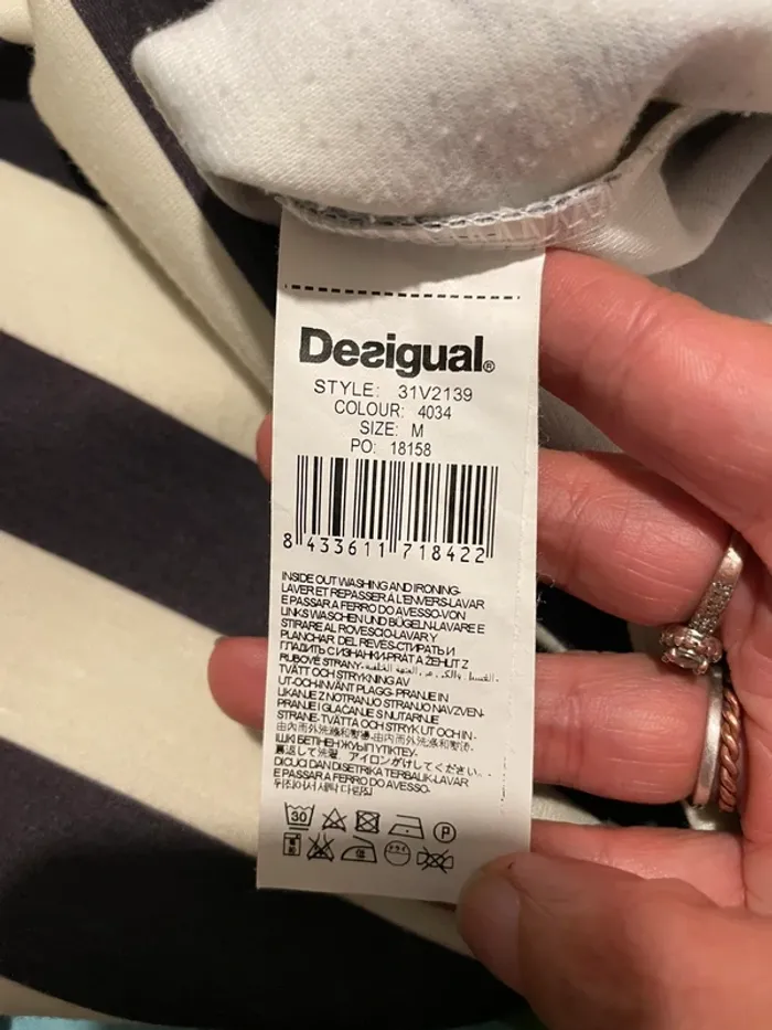 Robe Desigual multicolore à rayures et motifs floraux - Taille M - photo numéro 10