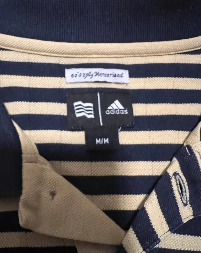 Polo adidas à rayures vintage 90s taille L - photo numéro 5