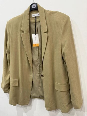 Blazer en lin taille XL kaki clair / Blazer en lin taille XL kaki clair