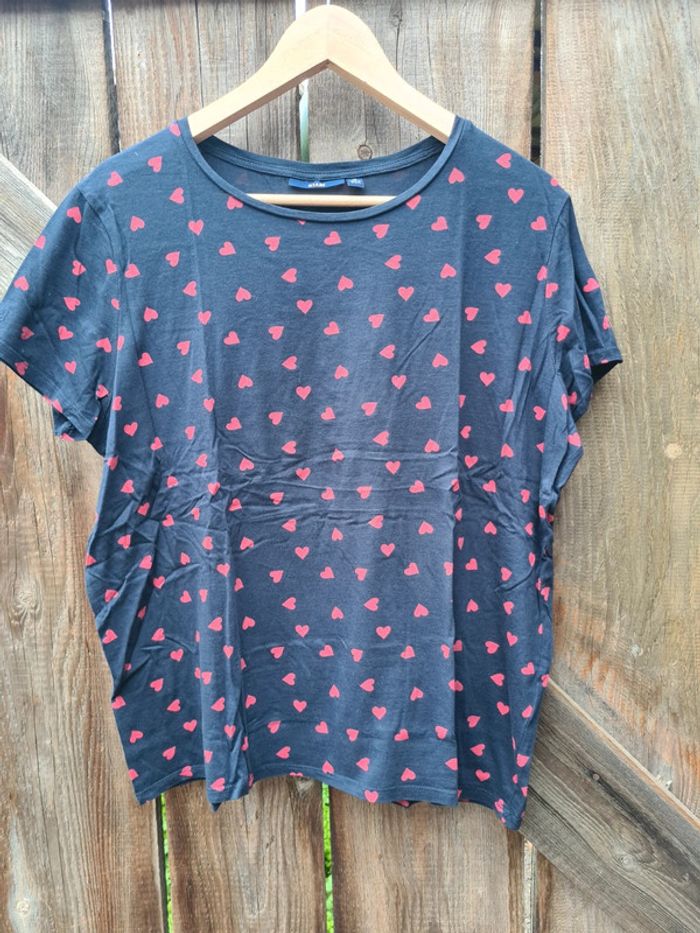 T-shirt bleu marine/noir Kiabi