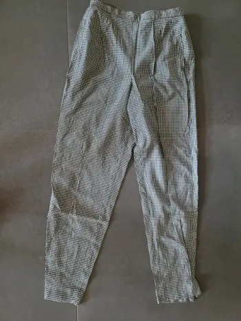 Pantalon à pince à carreaux vichy noir et blanc
Vintage tex 80's