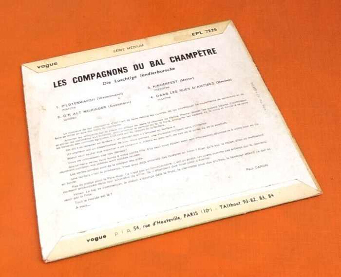 Vinyle 45 tours Les compagnons du Bal champêtre Die Luschtige Ländlerbursche - photo numéro 4
