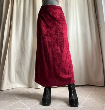 Jupe longue bordeaux burgundy velours Vampire Goth vintage 90s - Taille S