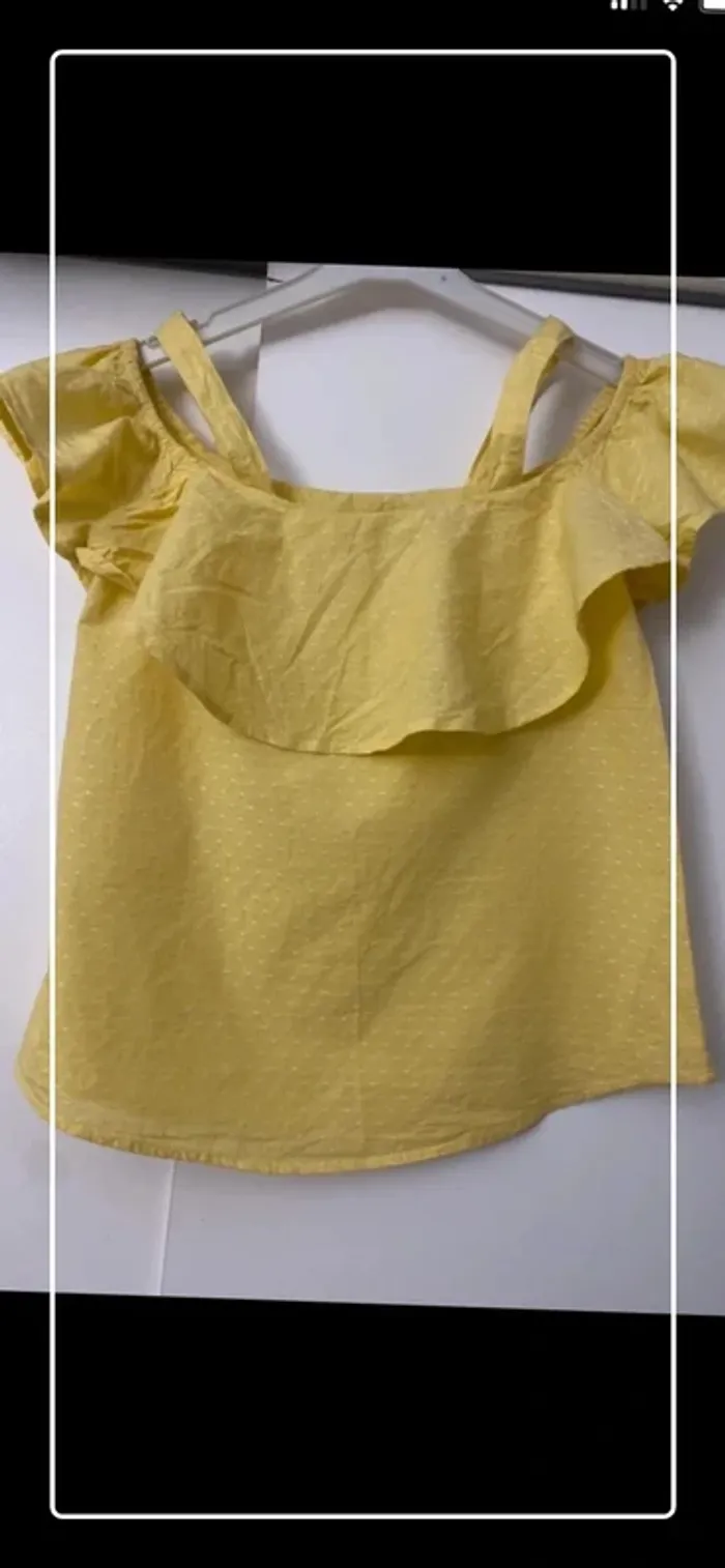 Top jaune volant épaules dénudées Primark - photo numéro 5