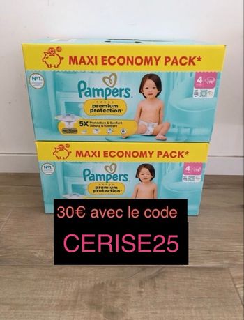 184 couches Pampers premium protection taille 4