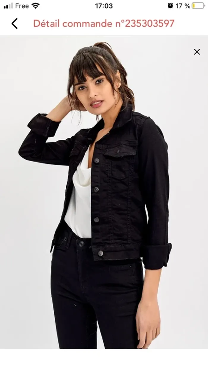 Veste en jean noire courte New Laviva T.38 - photo numéro 11