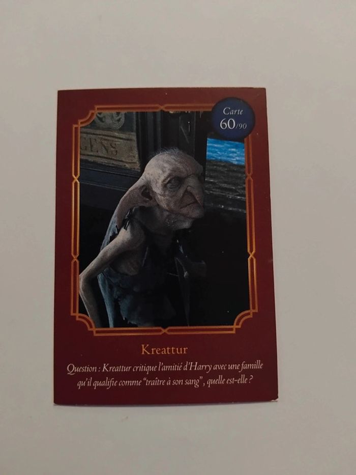 🃏 Carte Harry Potter (Auchan) - Wizarding World - Kreattur 60/90
