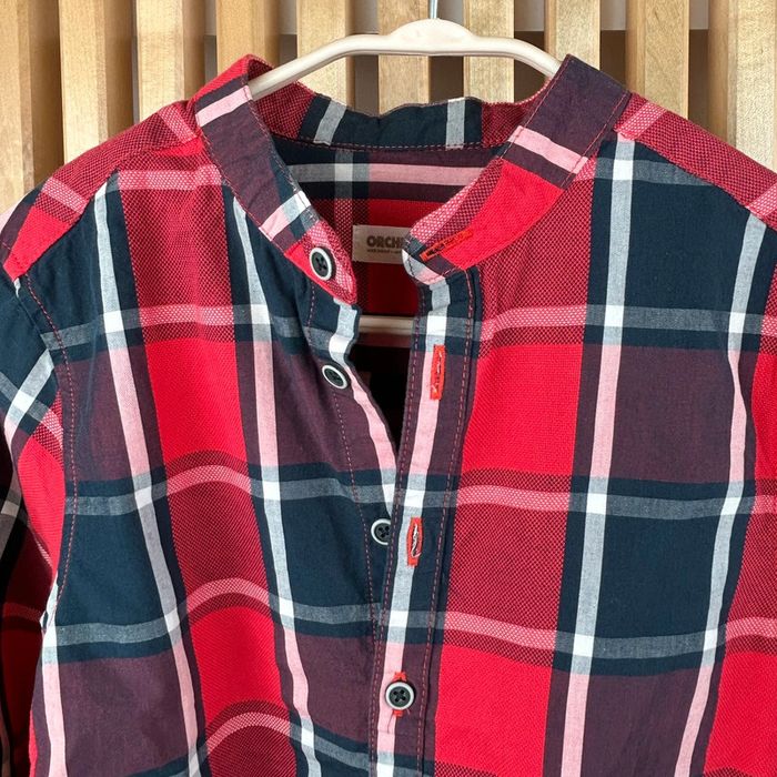 Jolie chemise garçon à carreaux rouge, 6 ans, orchestra - photo numéro 2