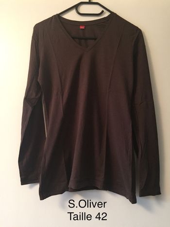 Pull fin / T-shirt manches longues marron S.Oliver Taille 42