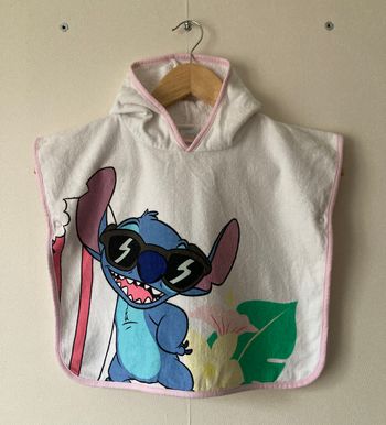 Poncho serviette de bain à capuche Stitch taille 6/18 mois