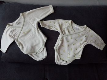 Lot de 2 bodies manches longue 1 mois