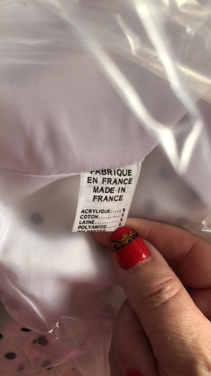 Robe cocktail vintage blanche à pois taille - photo numéro 5