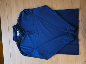 Polo Lacoste manches longues bleu taille M