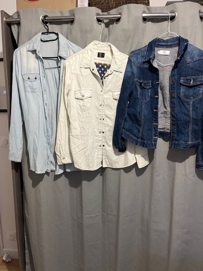 Chemises et veste en jean