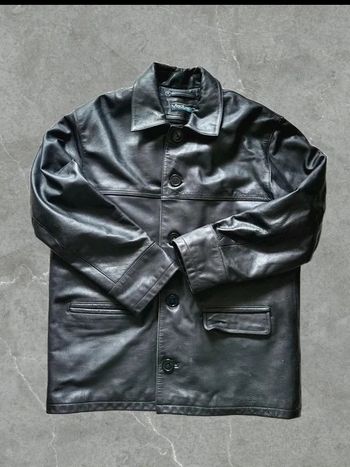 Veste En Cuir Véritable Vachette  Homme Mac Lean Taille L Avec Doublure Noir