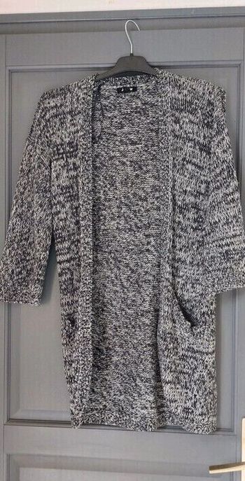 Gilet long femme gris et noir Tbe Taille S