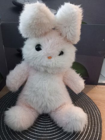 Peluche lapin boulgom rose vintage 43cm avec ses oreilles o
