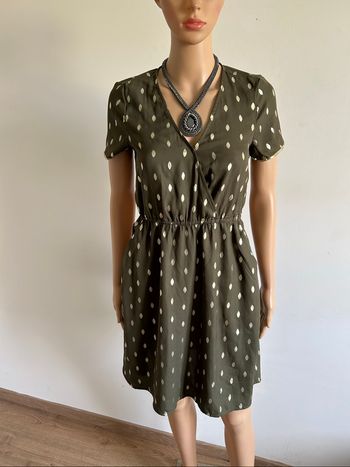 Robe kaki et dorée à manches courtes Vero Moda taille XS TBE