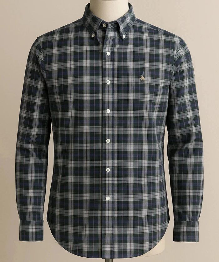 🟩 Chemise Ralph Lauren à Carreaux Vert/Bleu – Slim Fit – Taille M