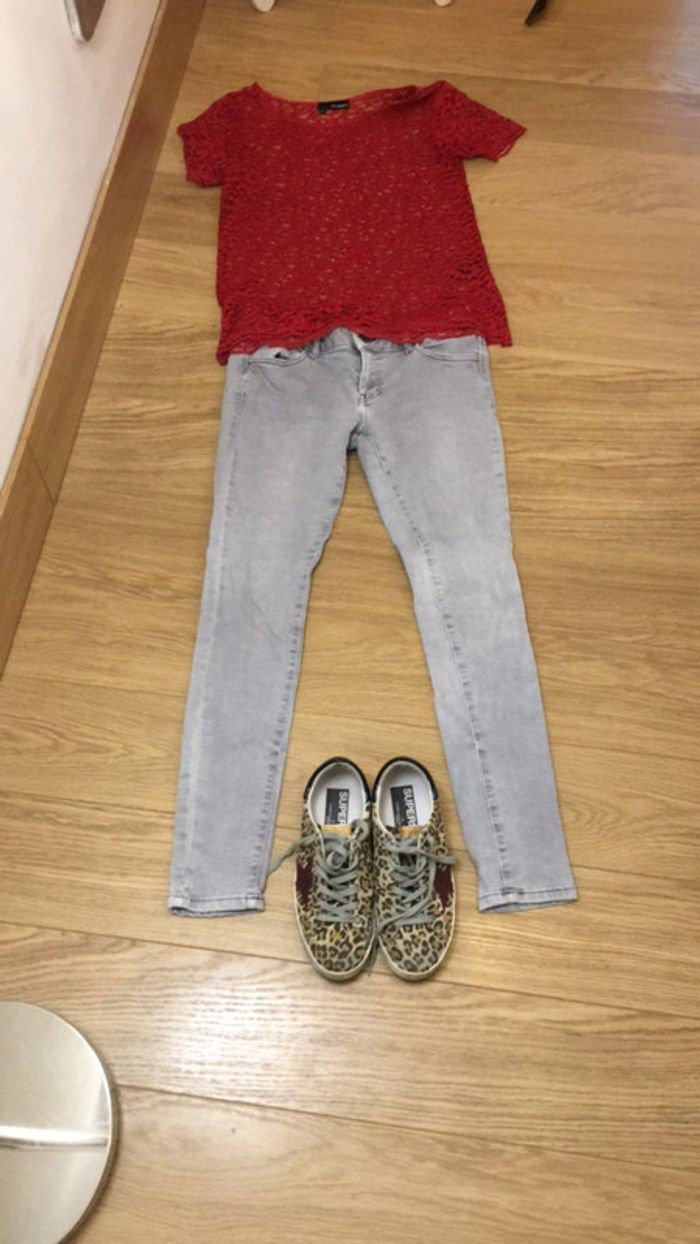 Slim gris clair taille 38 / pantalon élastique