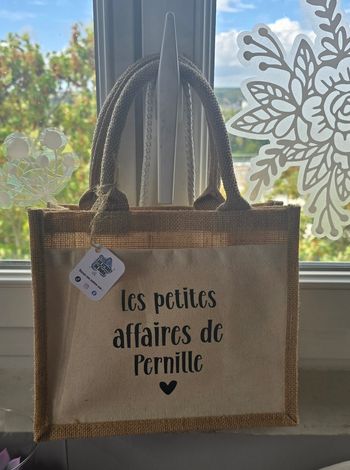 Jolie sac jute personnalisable