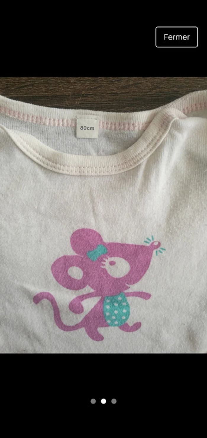 Bodie manches courtes blanc 80 cm - photo numéro 2