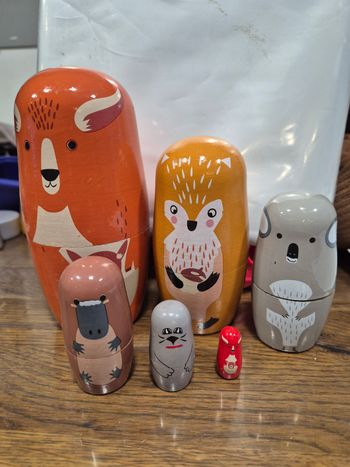 Lot de 6 poupee gigogne en bois