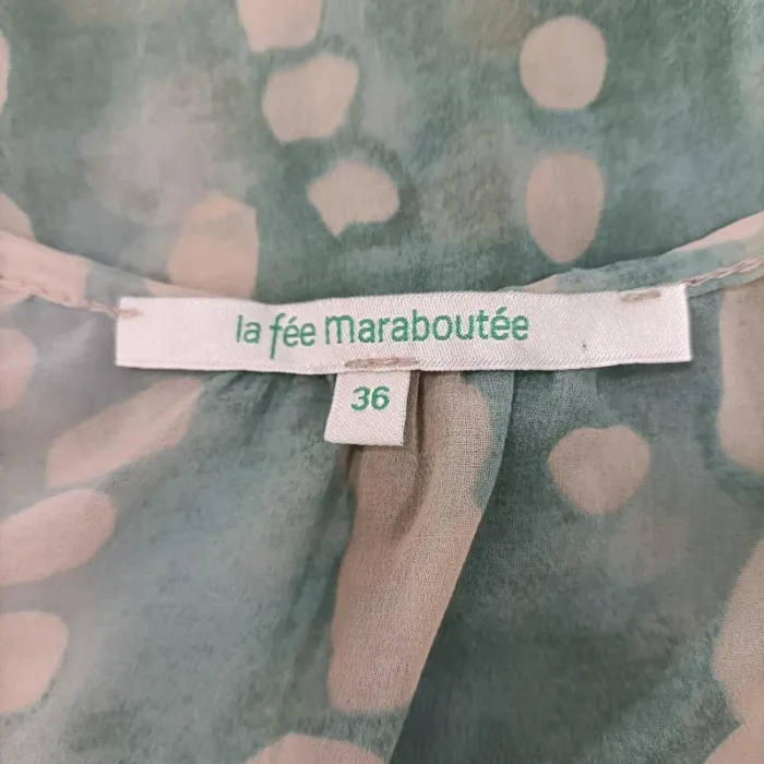 Tunique fluide vert d’eau à imprimé pois – La Fée Maraboutée T.36 A1124 - photo numéro 7