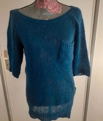 Pull bleu dur asymétrique M