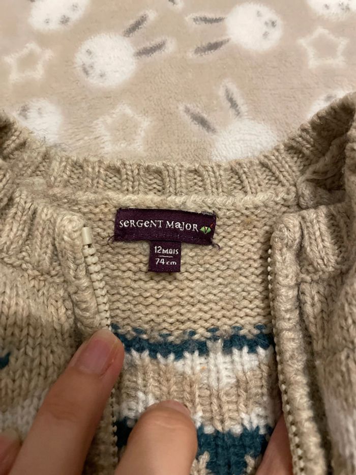 Gillet zipper 12 mois sergent major - photo numéro 2