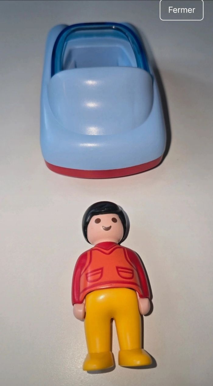 123 playmobil lot de 3 véhicules avion, cabriolet et fusée - photo numéro 6