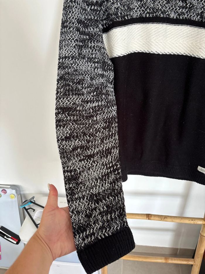 Pull maille noir et blanc C&A taille XL - photo numéro 3