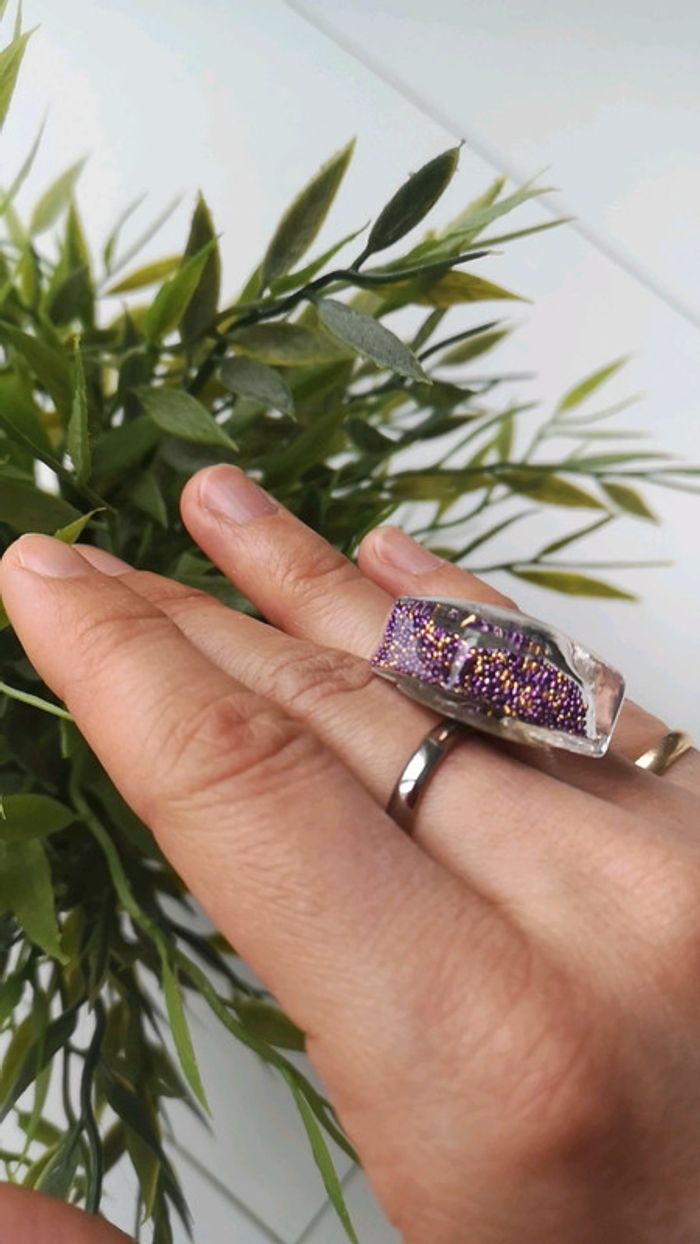 Bague microbilles violette - photo numéro 3