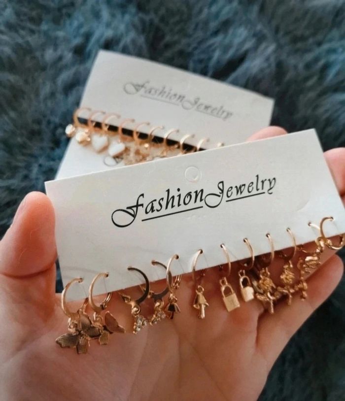 A13 lot de 18 paires de boucles d'oreilles pendantes tendance neuves - photo numéro 2