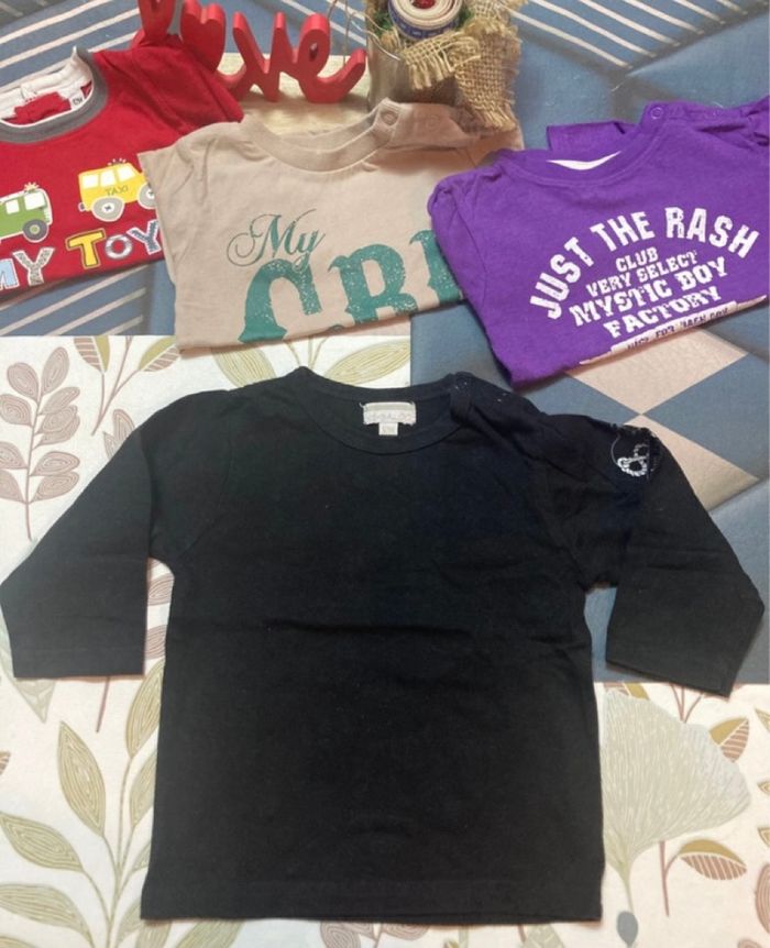 4 tshirts manches longues 12 mois - photo numéro 3