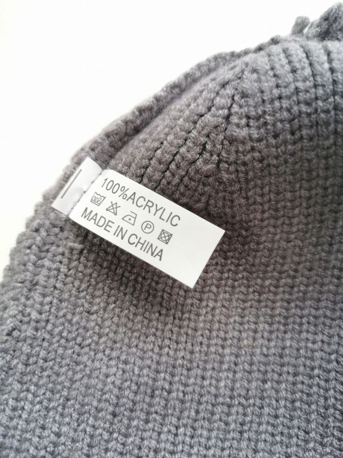 Bonnet smiley gris à revers - photo numéro 4