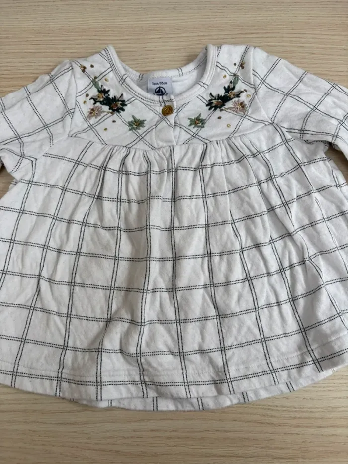 Blouse brodée petit bateau taille 3 ans - photo numéro 2