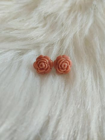 🌸Boucles d’oreilles Roses Abricot 🌸