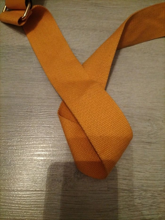 Sac à main Minelli jaune moutarde modèle milaine format moyen avec anse en tissu - photo numéro 7