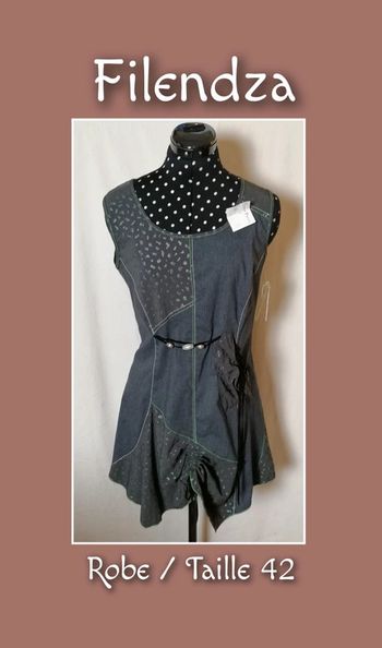 Robe / tunique asymétrique gris foncé vert Taille 42 Filendza